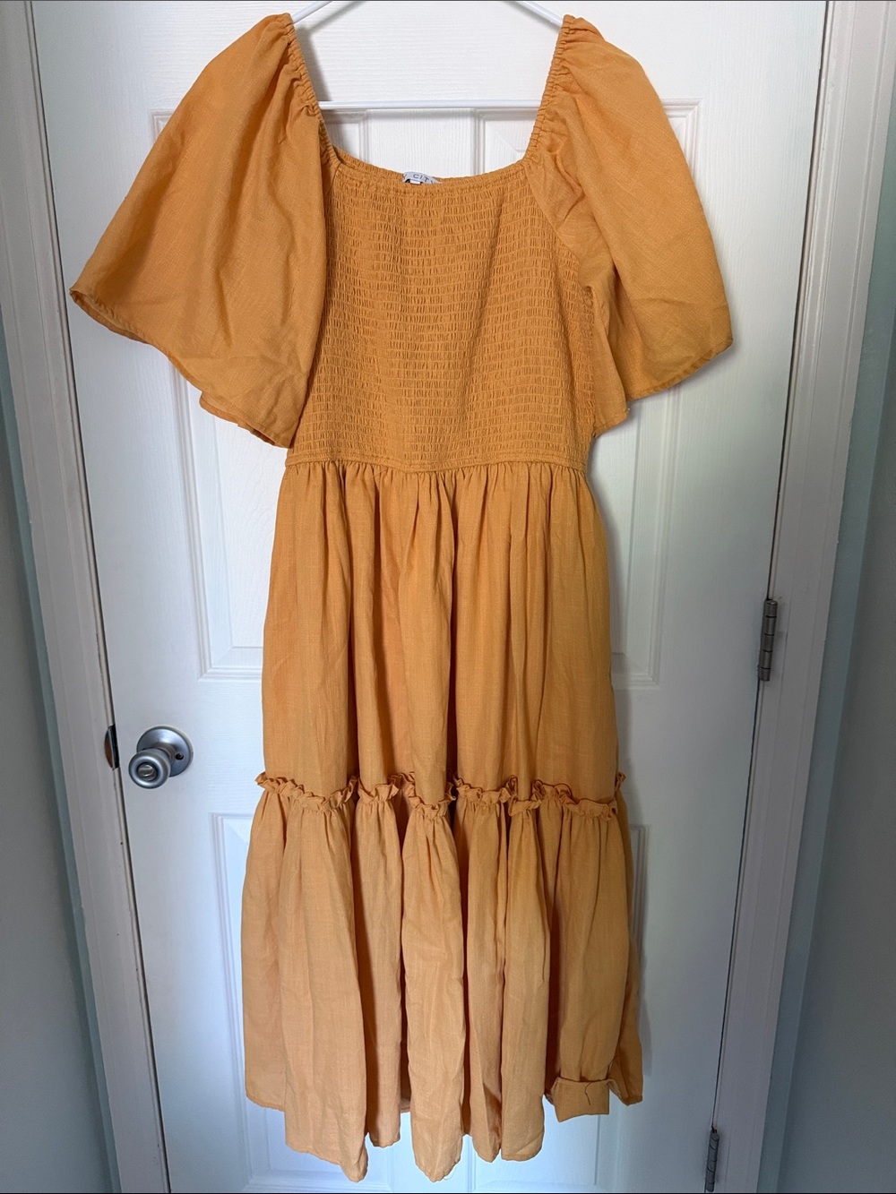 Ivy City Co. Mustard Yellow Tiered Dress